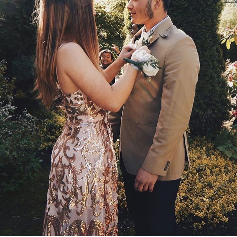 Sparkle Champagne Prom Dress